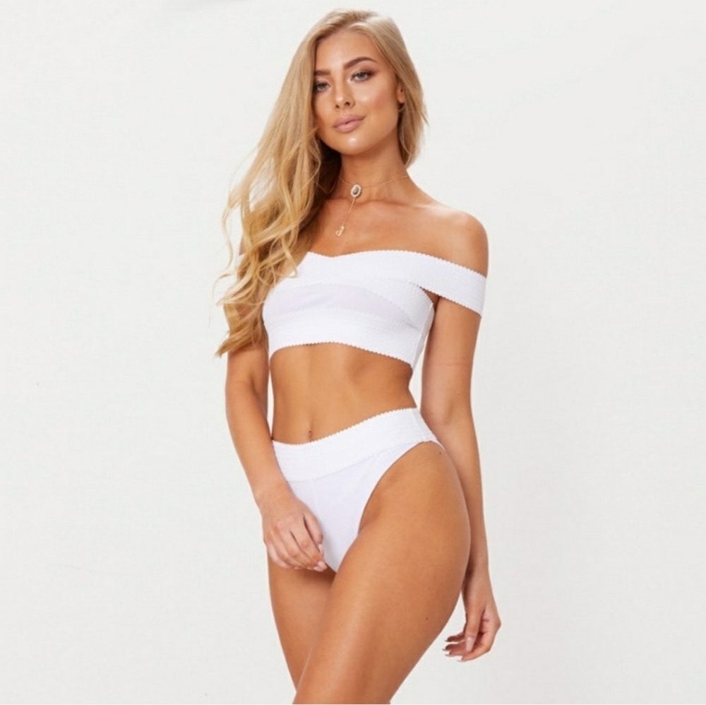 PLT white bandeau bikini